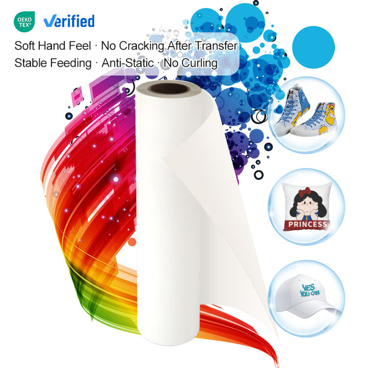 Lot de 12 Rouleaux DTF Papier Film MT/A+ pelage instantané - double face matte - 60cm x 100m - 75µ ⭐⭐⭐⭐⭐