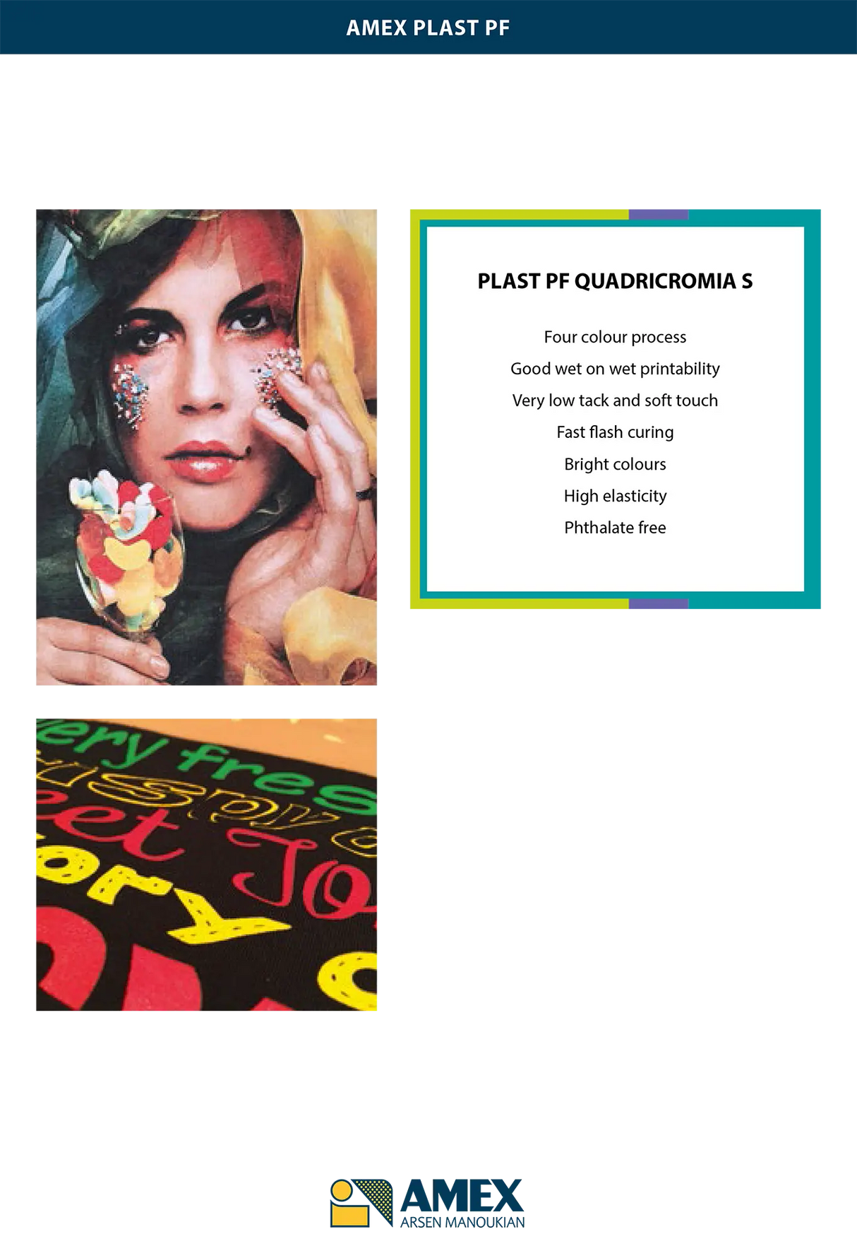 Encres de Sérigraphie Plastisol Sans Phtalate - QUADRICHROMIE