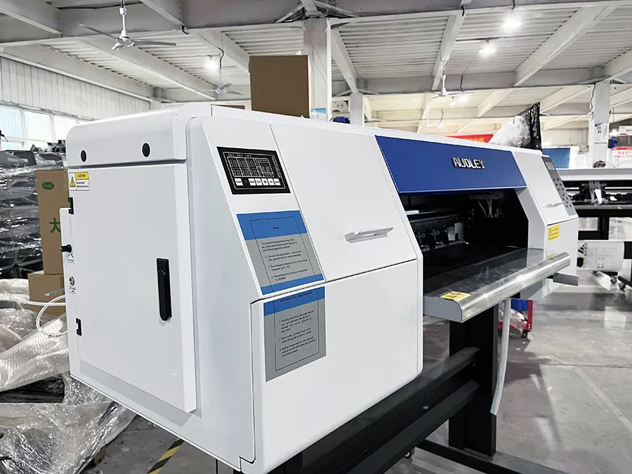 Imprimante DTF 60 cm 2 têtes en environnement de production