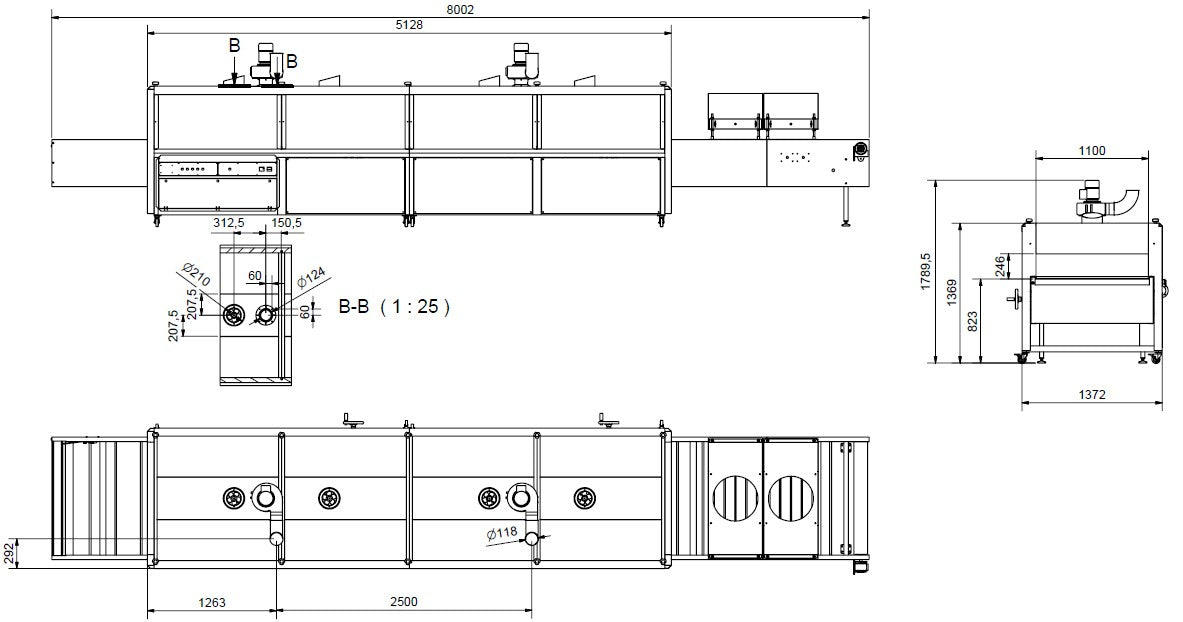 Tunnel de séchage Noir 5000 - 5m