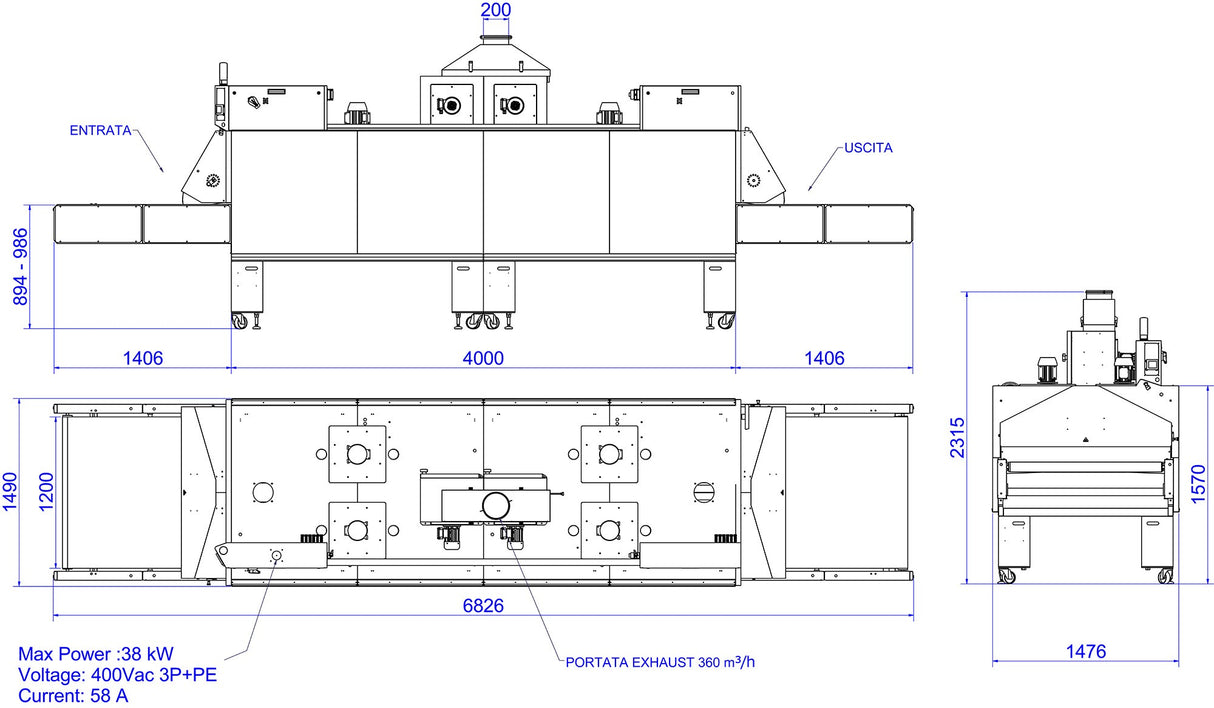 Tunnel de séchage Poker 1200 - 4m