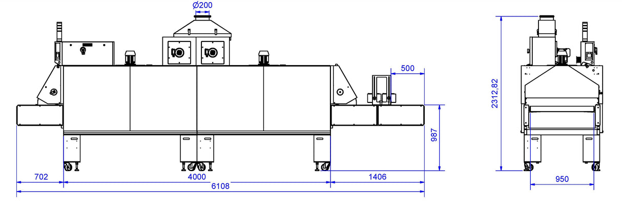 Tunnel de séchage Tandem 950 - 4m