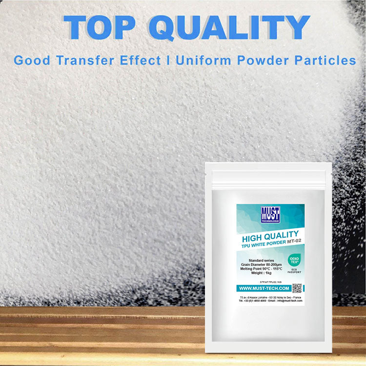 Lot de 4x Poudre TPU DTF 1kg MT-02 - Poudre de Transfert Rapide Haute Qualité