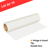 Lot de 10 rouleaux DTF Papier Film pelable à chaud - double face matte - 60cm x 100m - 75µ