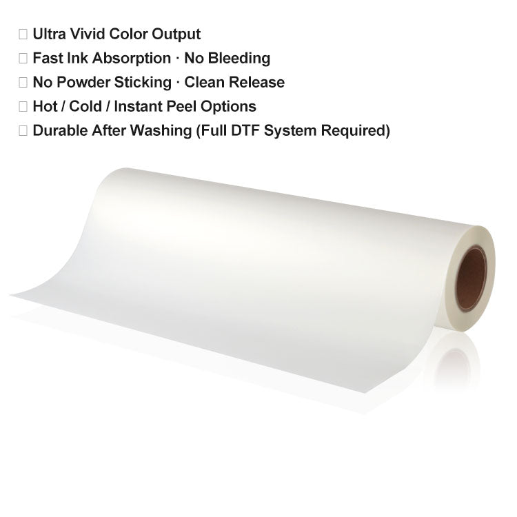 Rouleau DTF Papier Film MT/A+ pelage instantané  - double face matte - 60cm x 100m - 75µ ⭐⭐⭐⭐⭐