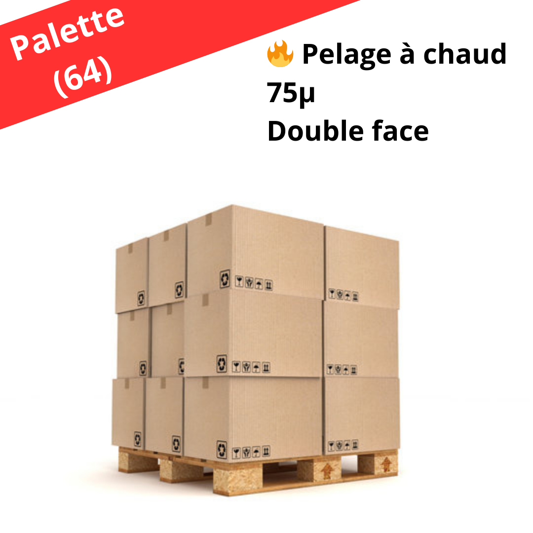 Palette de 64 rouleaux DTF Papier Film pelable à chaud - double face matte - 60cm x 100m - 75µ