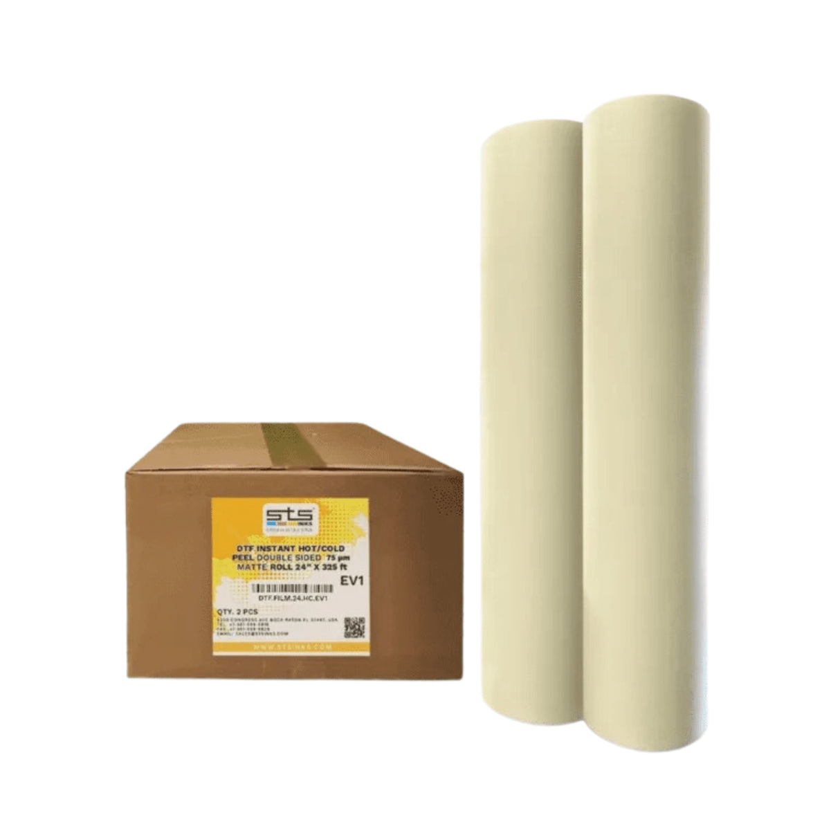 Rouleau DTF Papier Film STS Inks EV1 - pelage instantané - double face matte - 60cm x 100m - 75µ ⭐⭐⭐⭐⭐