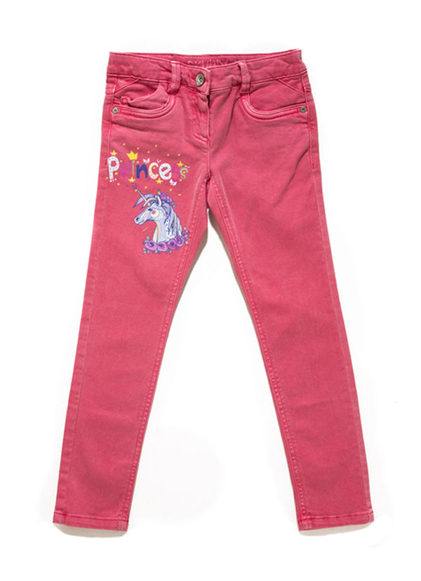 Children's printed denim pants