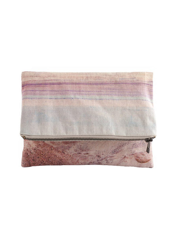Zipped pouch in printed cotton